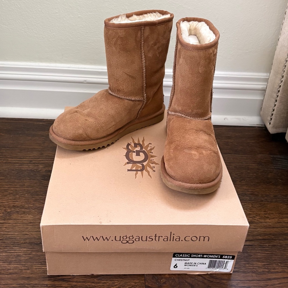 UGG Women's Chestnut Classic Short 5825 Boot, Size 6